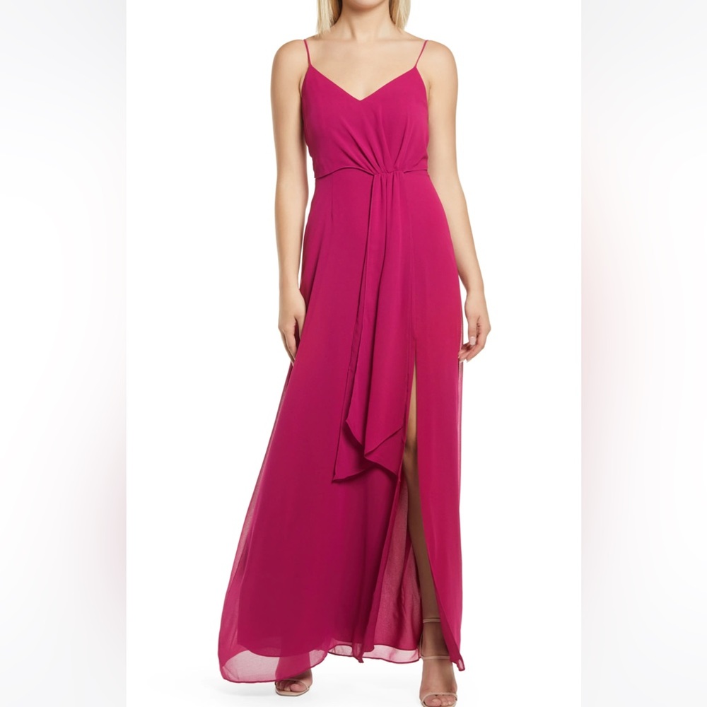 Nordstrom Wayf Everly Drape Front Dress Gown